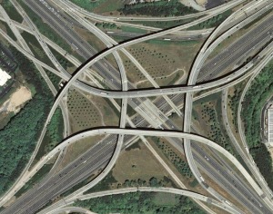 Freeway exits, like amusement park roller coaster, are examples of clothoids, says Alex Bellos.